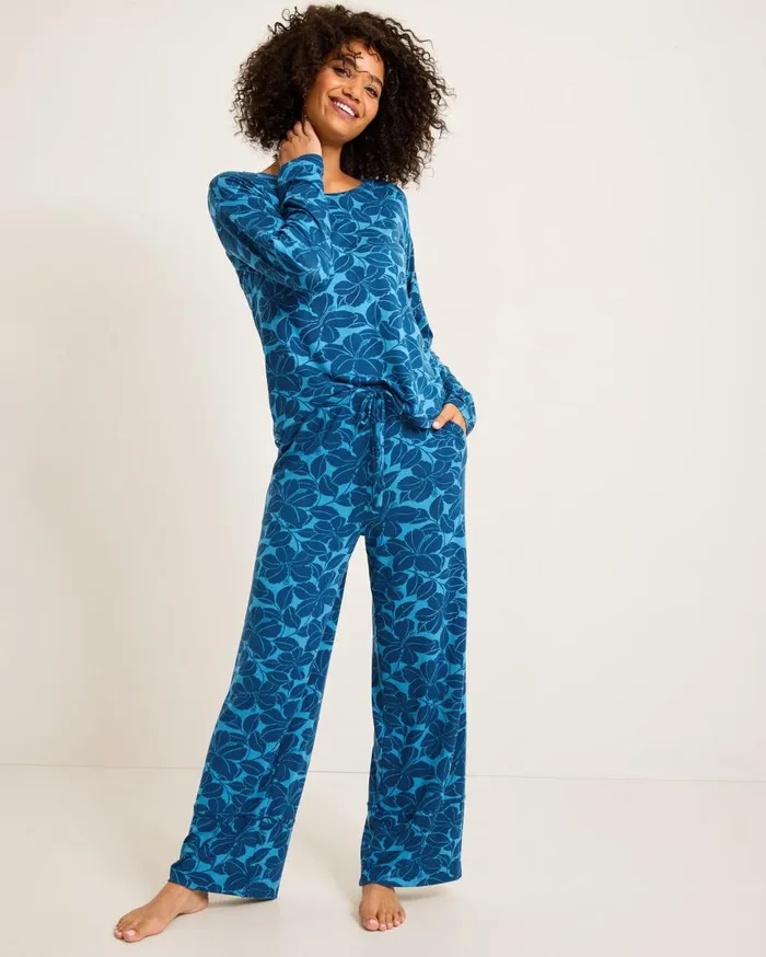 Tommy Bahama Sleepwear Knit Long Sleeve and Pants Pajama Set Deep Sea Teal 8211 Women Tommy Bahama Sleepwear Knit Long Sleeve and Pants Pajama Set Deep Sea Teal 8211 Women