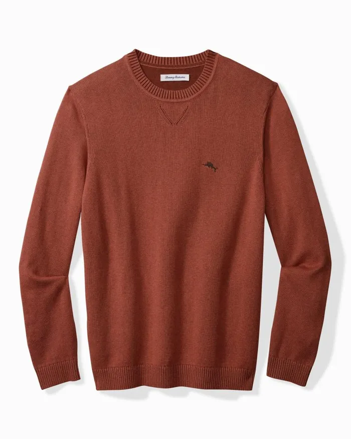 Tommy Bahama Sweaters Marlin Luxe Crew Sweater Spicy Clay Heather 8211 Men