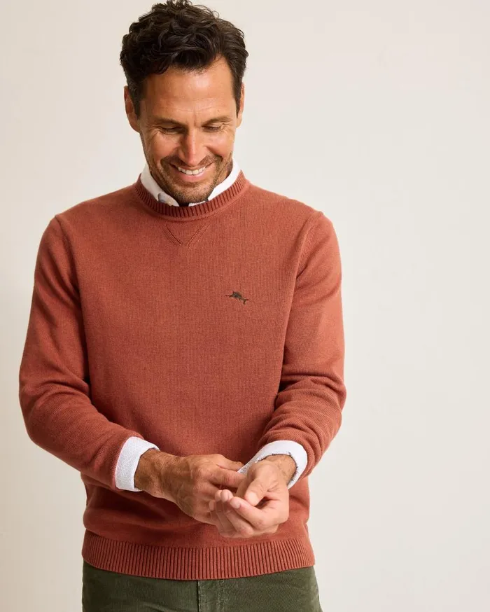 Tommy Bahama Sweaters Marlin Luxe Crew Sweater Spicy Clay Heather 8211 Men Tommy Bahama Sweaters Marlin Luxe Crew Sweater Spicy Clay Heather 8211 Men