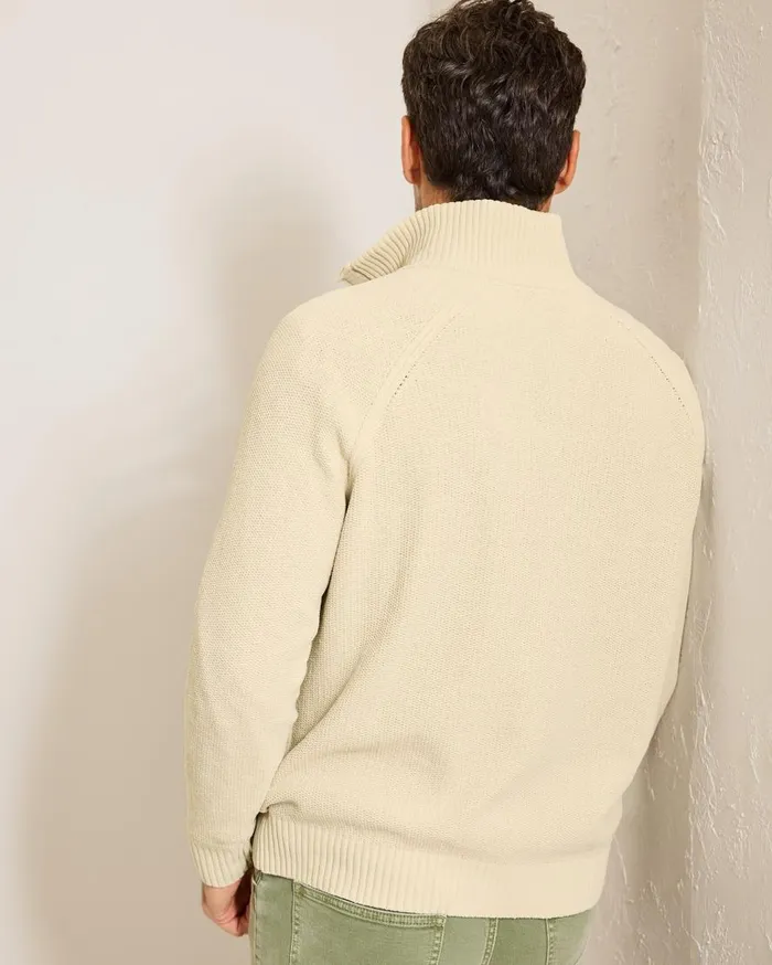 Tommy Bahama Sweaters Shoreline Surfcomber SnapMock Sweater Warm Mist 8211 Men
