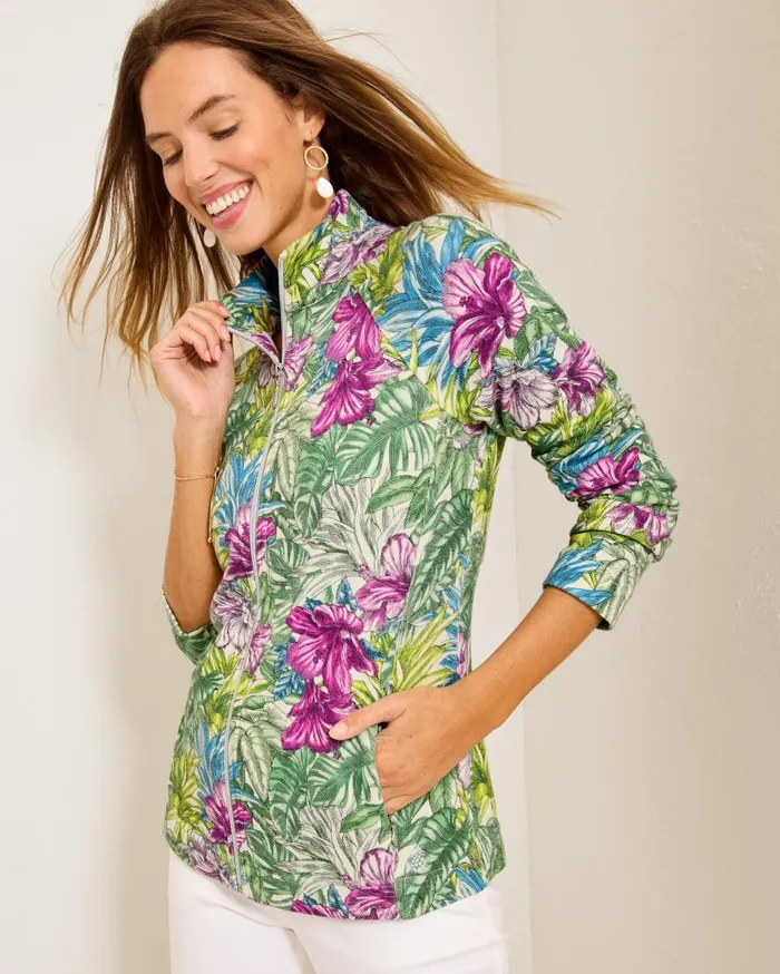 Tommy Bahama Sweatshirts Aruba Jungle Jewels FullZip Sweatshirt Coconut 8211 Women Tommy Bahama Sweatshirts Aruba Jungle Jewels FullZip Sweatshirt Coconut 8211 Women