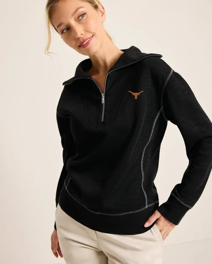 Tommy Bahama Sweatshirts Collegiate Tobago Bay HalfZip Sweatshirt Texas 8211 Women