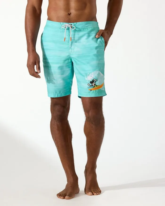 Tommy Bahama Swim and Boardshorts Disney Baja Surf The Wave 9Inch Board Shorts Blue Freeze 8211 Men