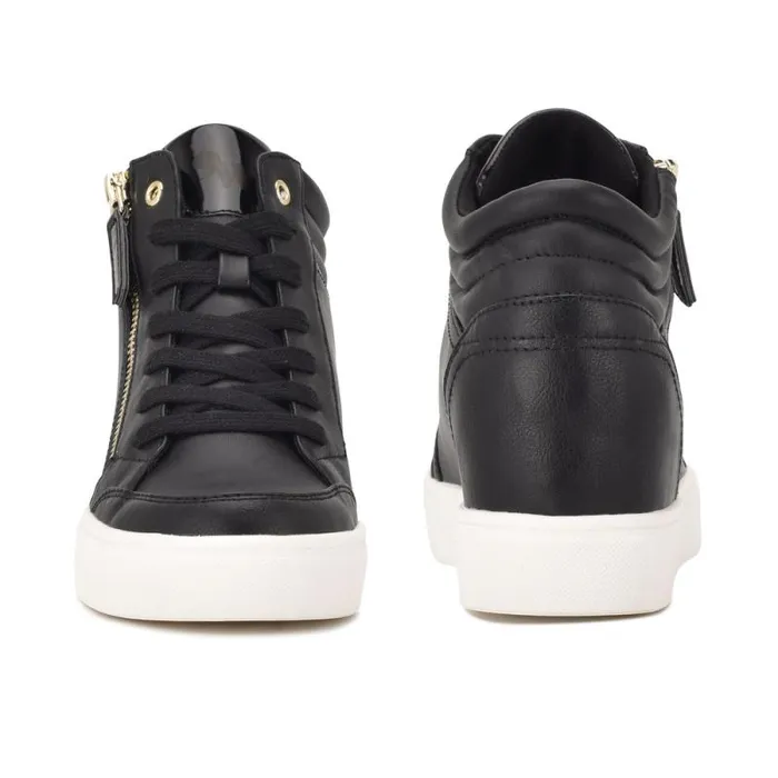 Tons High Top Hidden Wedge Sneakers Black Women Nine West Flats Tons High Top Hidden Wedge Sneakers Black Women Nine West Flats