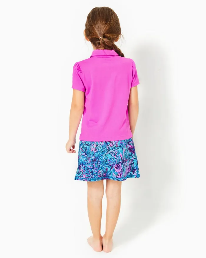 Tops and Bottoms Girls Lilly Pulitzer Luxletic Girls Mini Frida Polo Orchid Oasis