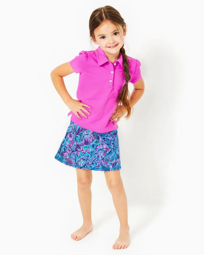Tops and Bottoms Girls Lilly Pulitzer Luxletic Girls Mini Frida Polo Orchid Oasis Tops and Bottoms Girls Lilly Pulitzer Luxletic Girls Mini Frida Polo Orchid Oasis
