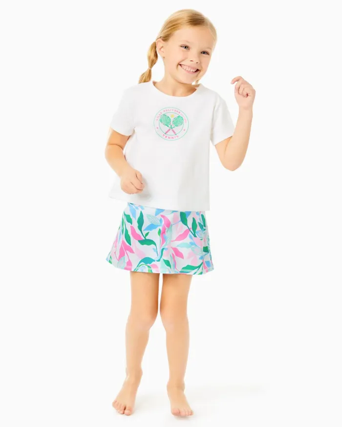 Tops and Bottoms Girls Lilly Pulitzer UPF 50 Luxletic Girls Mini Aila Skort Resort White Holding Court Tops and Bottoms Girls Lilly Pulitzer UPF 50 Luxletic Girls Mini Aila Skort Resort White Holding Court
