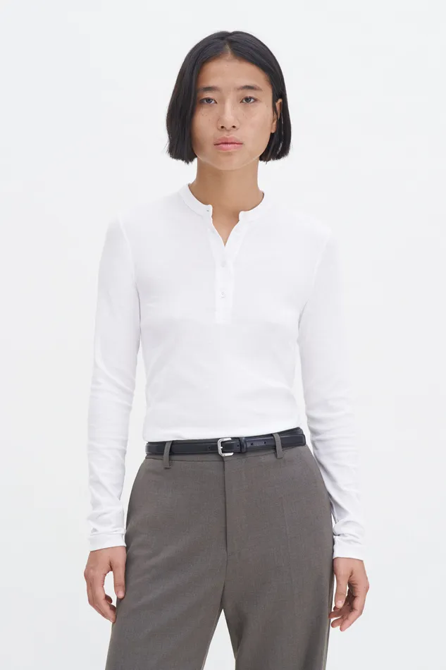 Tops and TShirts Women filippak Soft Rib Henley White