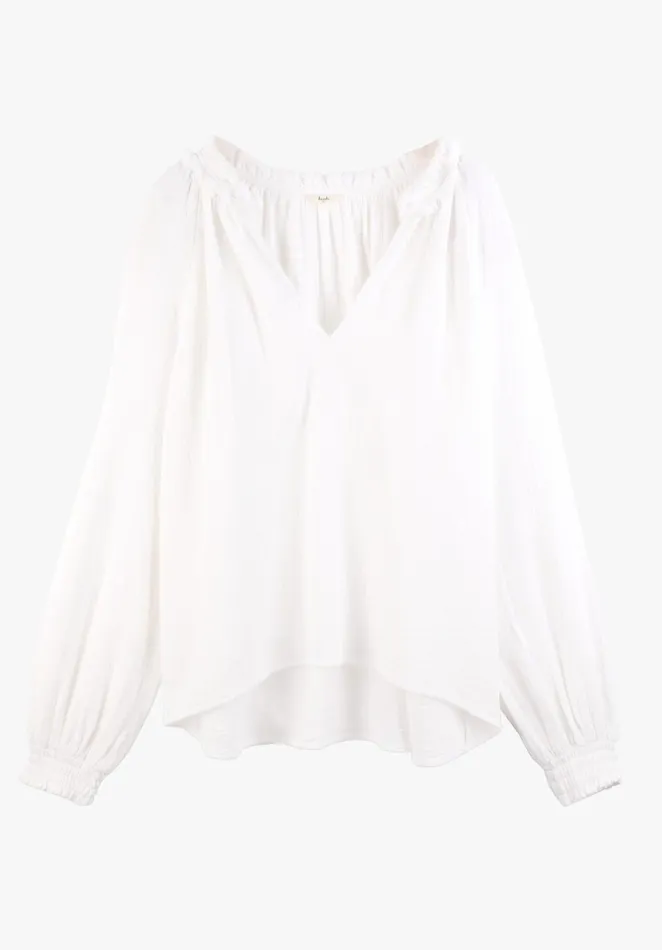 Tops and TShirts Women Hush Anise Frill Neck Top Off White