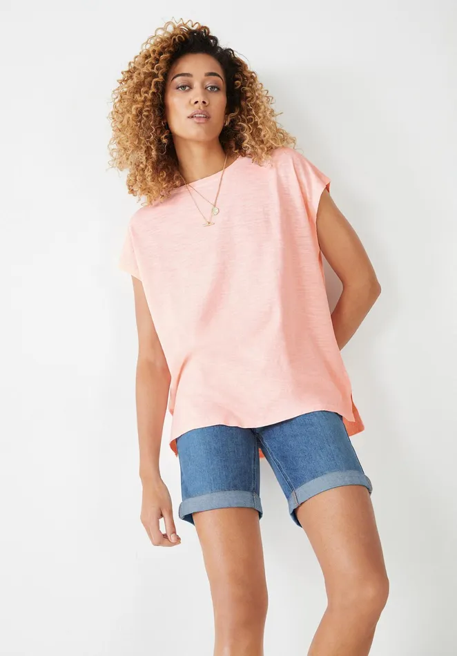 Tops and TShirts Women Hush Cleta Boyfriend TShirt Washed Neon Coral