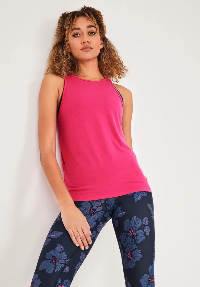 Tops and TShirts Women Hush Clio Scoop Vest Bright Pink