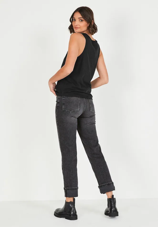 Tops and TShirts Women Hush Cotton Slub Tank Top Black