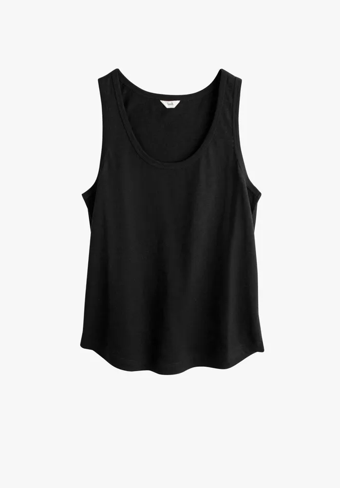 Tops and TShirts Women Hush Cotton Slub Tank Top Black