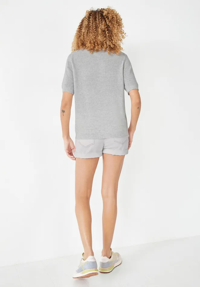 Tops and TShirts Women Hush Harriet Cashmere TShirt Palest Grey Marl