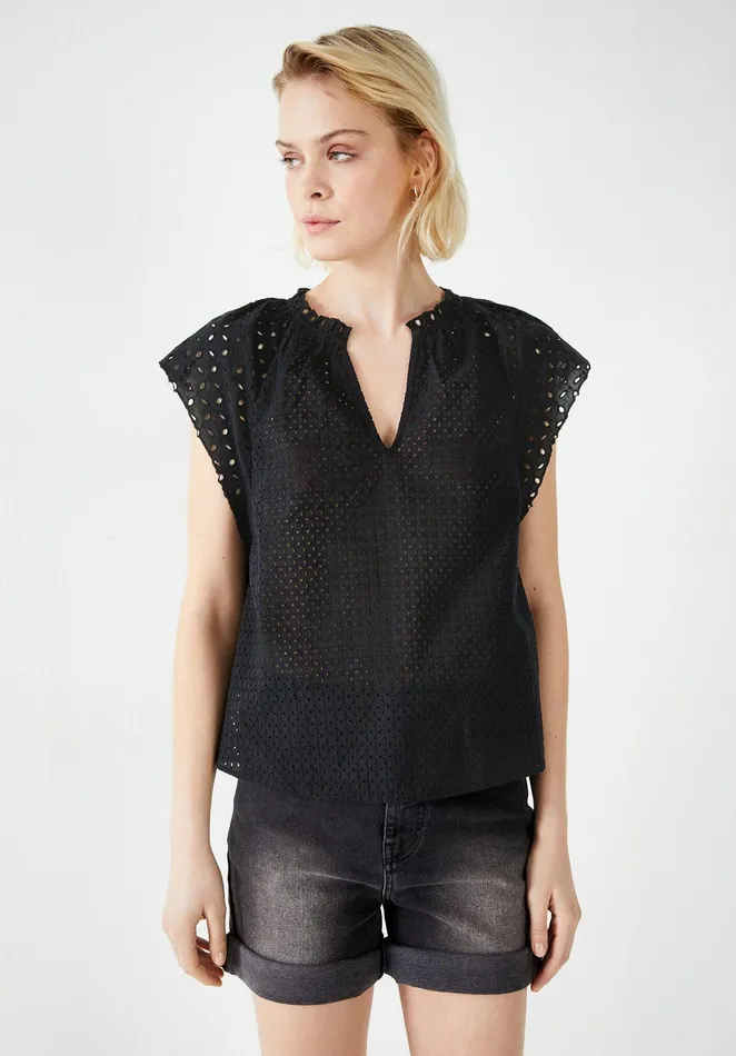 Tops and TShirts Women Hush Katy Broderie Top Black