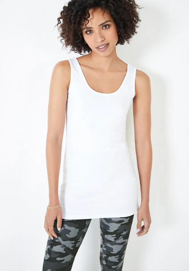 Tops and TShirts Women Hush Longline Tank Top White