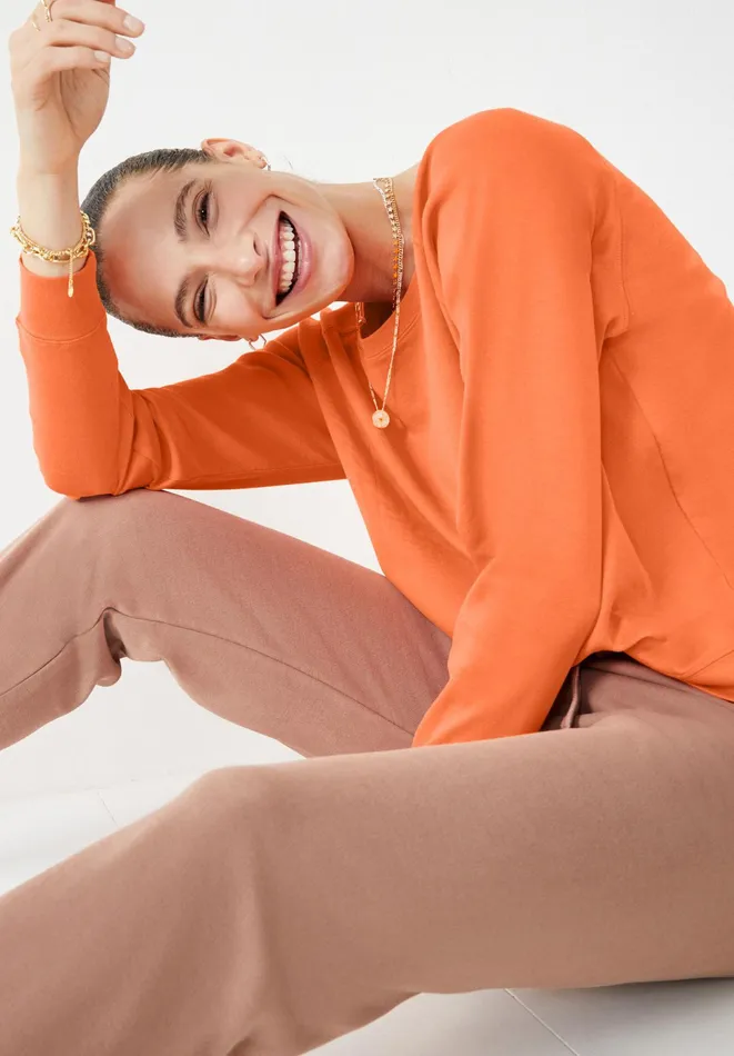 Tops and TShirts Women Hush Tilda Long Sleeve Top Orange Sorbet
