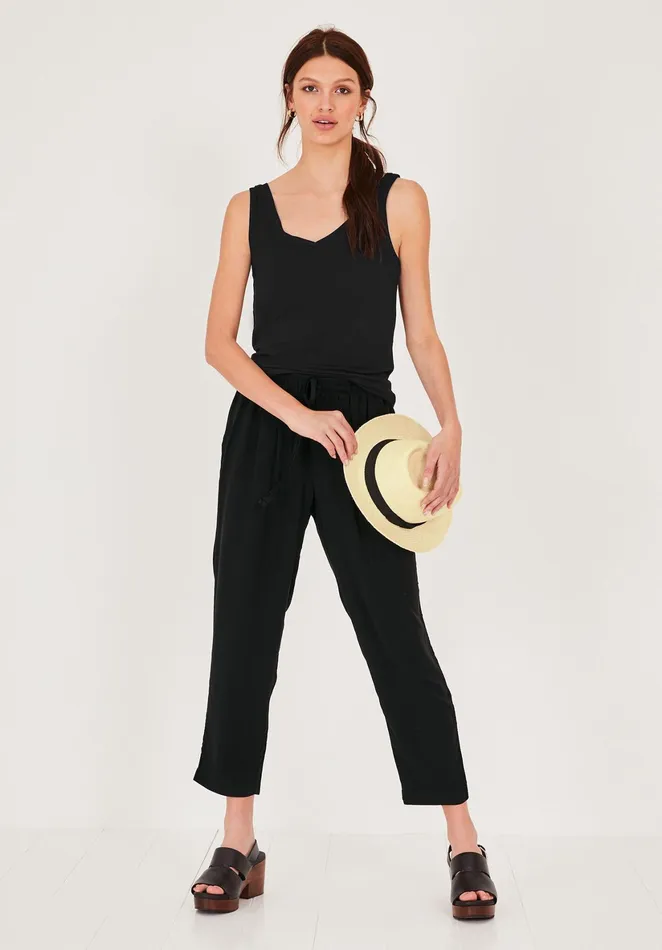 Tops and TShirts Women Hush VNeck Jersey Vest Top Black