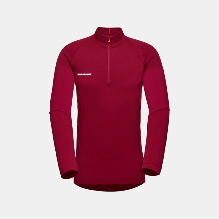 Tops Men Mammut Trift Half Zip Longsleeve Blood Red