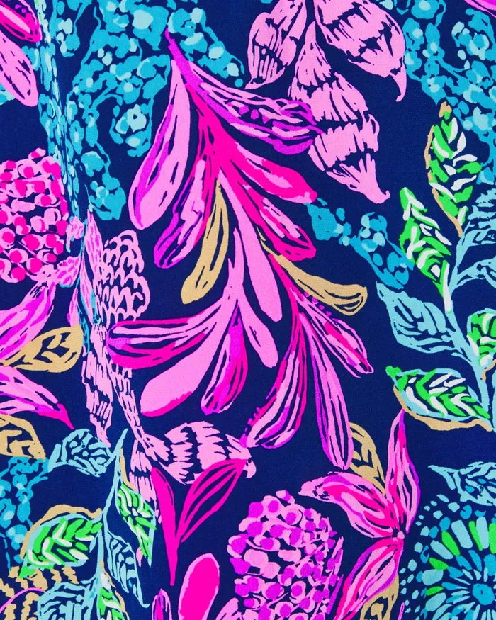 Tops WomenHome and Gifts Lilly Pulitzer Elsa Silk Top Aegean Navy Calypso Coast