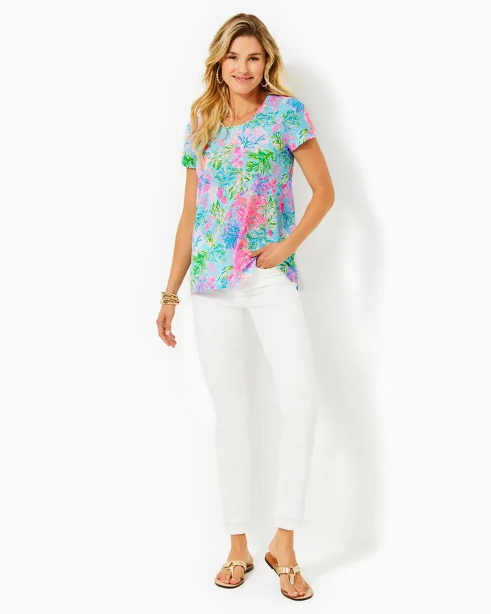 Tops WomenHome and Gifts Lilly Pulitzer Etta Scoopneck Top Celestial Blue Cay To My Heart Tops WomenHome and Gifts Lilly Pulitzer Etta Scoopneck Top Celestial Blue Cay To My Heart