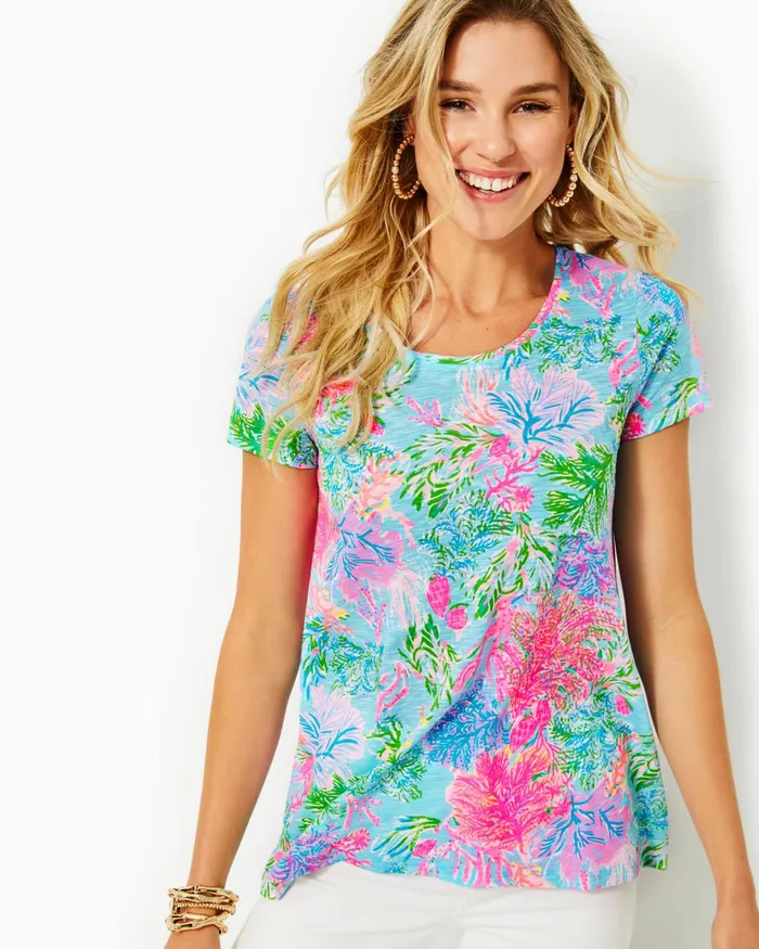 Tops WomenHome and Gifts Lilly Pulitzer Etta Scoopneck Top Celestial Blue Cay To My Heart Tops WomenHome and Gifts Lilly Pulitzer Etta Scoopneck Top Celestial Blue Cay To My Heart