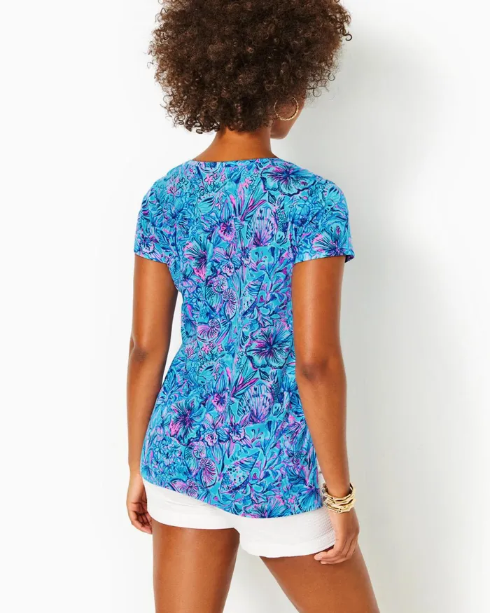 Tops WomenHome and Gifts Lilly Pulitzer Meredith Tee Breakwater Blue Shells N Bells