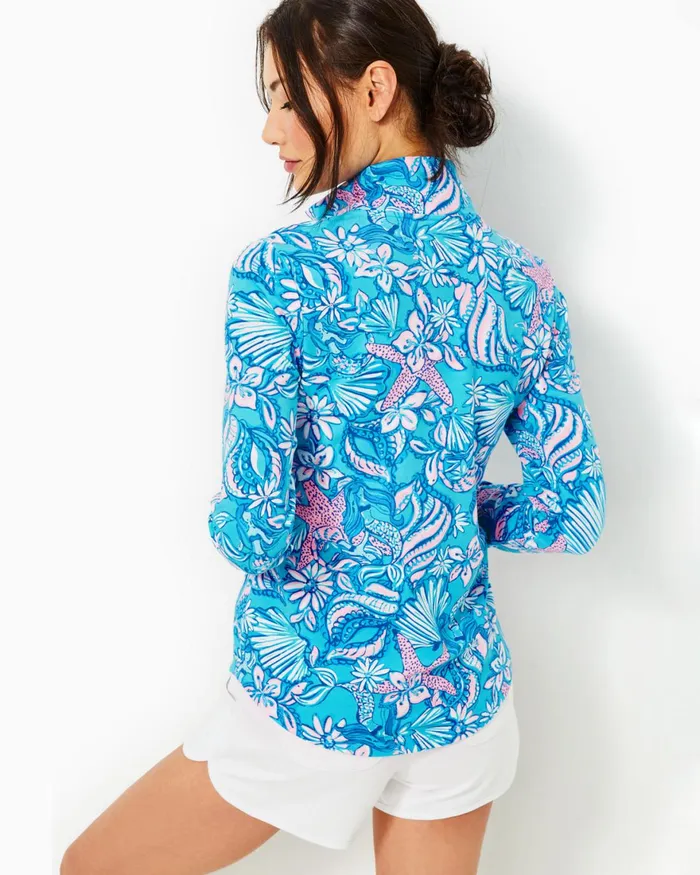 Tops WomenHome and Gifts Lilly Pulitzer UPF 50 Leona ZipUp Jacket Amalfi Blue Sound The Sirens