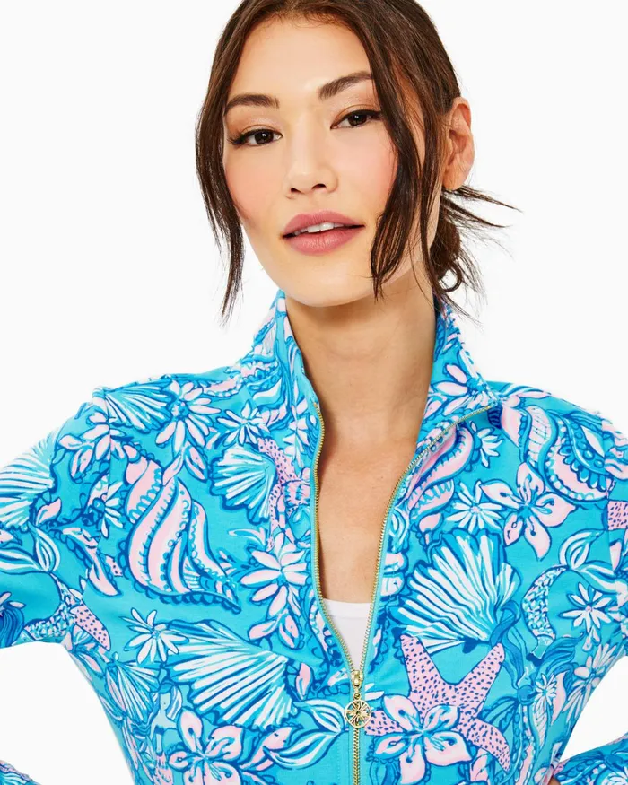 Tops WomenHome and Gifts Lilly Pulitzer UPF 50 Leona ZipUp Jacket Amalfi Blue Sound The Sirens