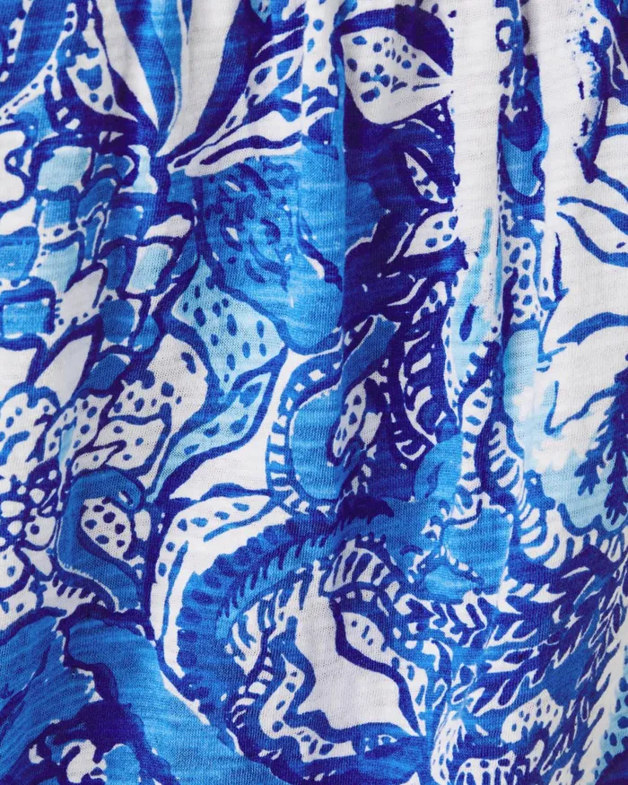 Tops Women Lilly Pulitzer Dev Top Blue Tang Flocking Fabulous Tops Women Lilly Pulitzer Dev Top Blue Tang Flocking Fabulous
