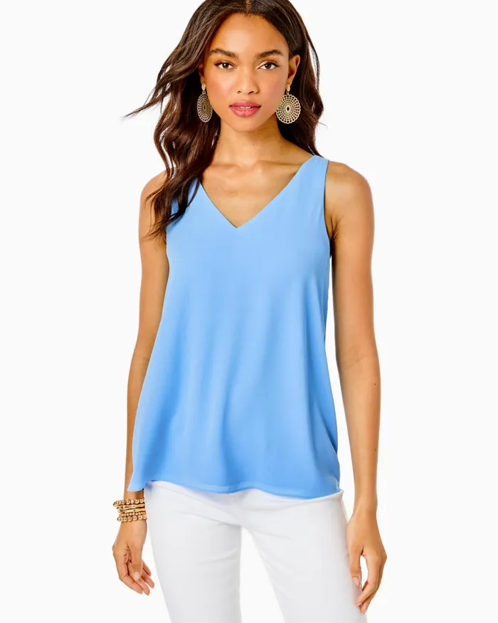 Tops Women Lilly Pulitzer Florin Reversible Top Boca Blue