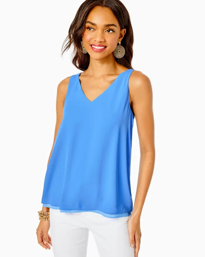 Tops Women Lilly Pulitzer Florin Reversible Top Boca Blue Tops Women Lilly Pulitzer Florin Reversible Top Boca Blue