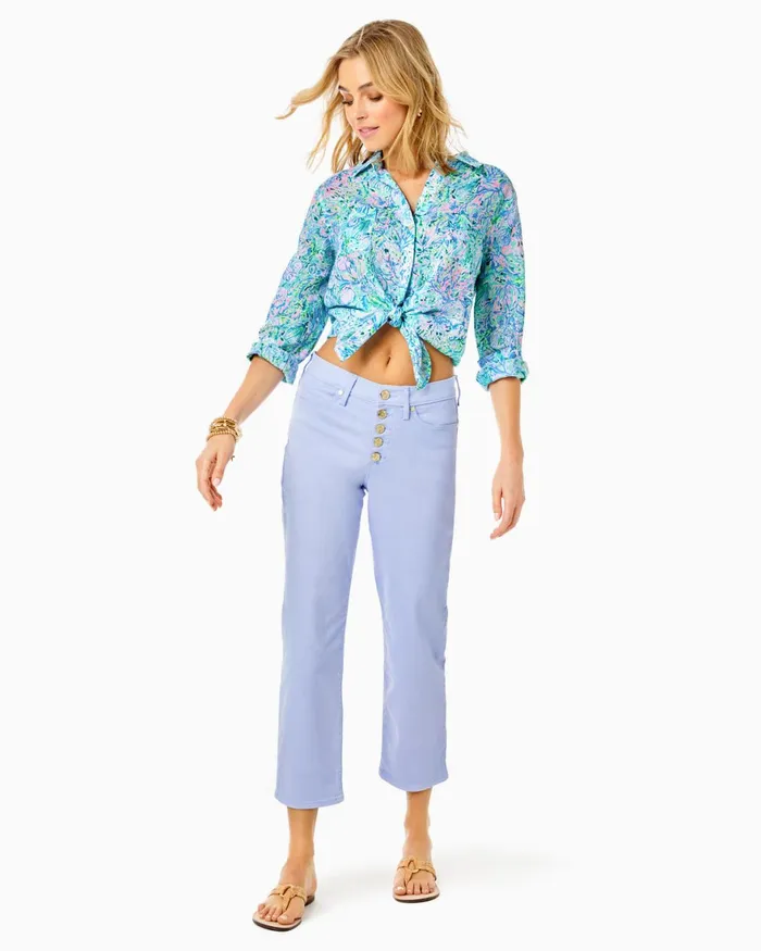 Tops Women Lilly Pulitzer Maryellen OffTheShoulder Top Dew Drop Stay Fly