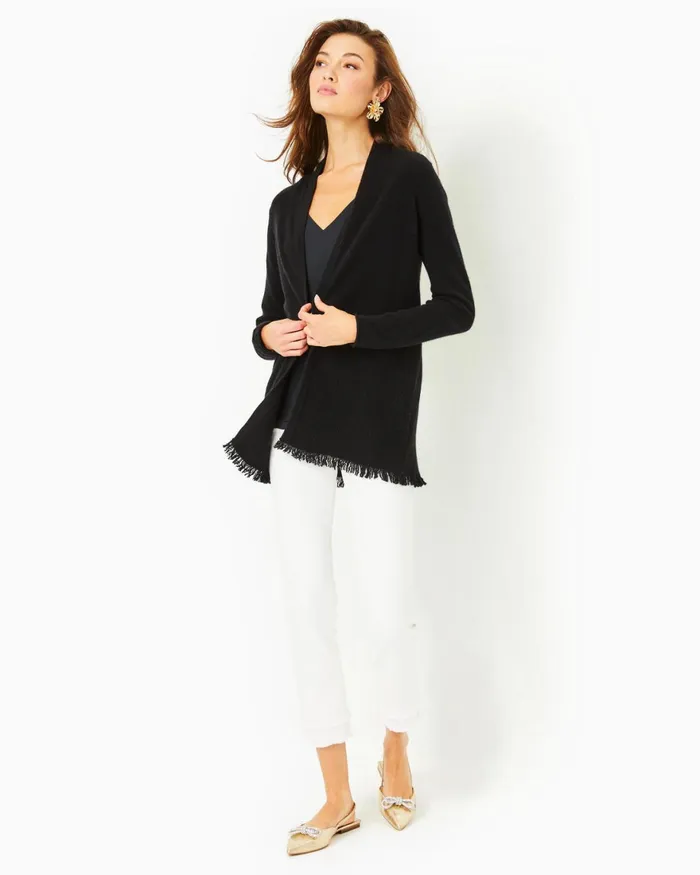 Tops Women Lilly Pulitzer Noble Cashmere Cardigan Black Tops Women Lilly Pulitzer Noble Cashmere Cardigan Black