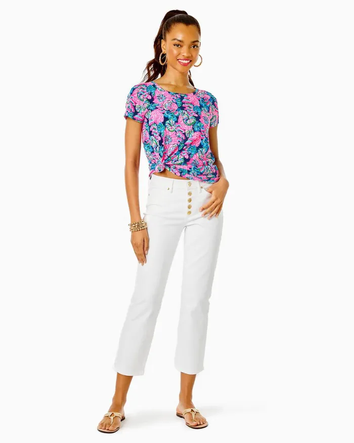 Tops Women Lilly Pulitzer Sea View Linen Button Down Top Aura Pink Check You Out Tops Women Lilly Pulitzer Sea View Linen Button Down Top Aura Pink Check You Out