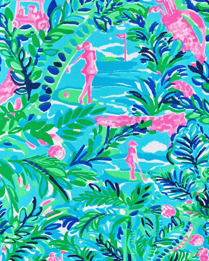 Tops Women Lilly Pulitzer UPF 50 Luxletic Imara Polo Blue Horizon Par Fection