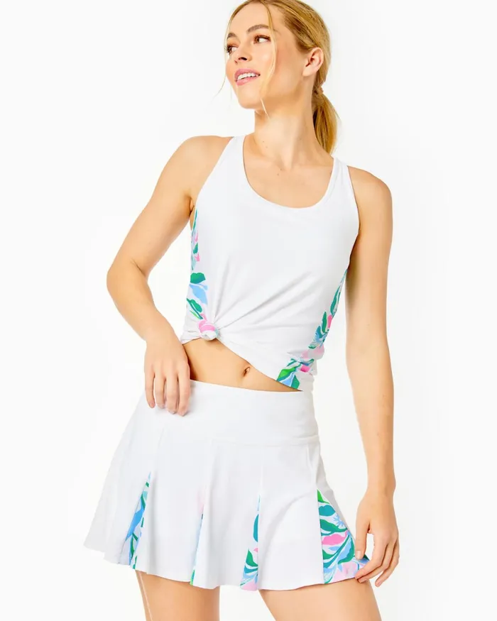 Tops Women Lilly Pulitzer UPF 50 Luxletic Lakelyn Bra Polo Top Resort White Holding Court Tops Women Lilly Pulitzer UPF 50 Luxletic Lakelyn Bra Polo Top Resort White Holding Court