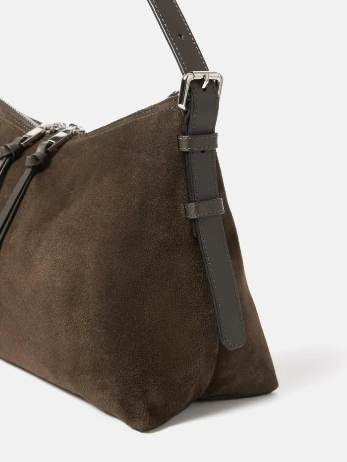 Trafalgar Suede Shoulder Bag Khaki Women Jigsaw Bags