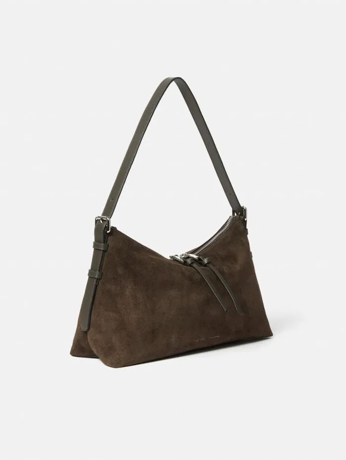 Trafalgar Suede Shoulder Bag Khaki Women Jigsaw Bags