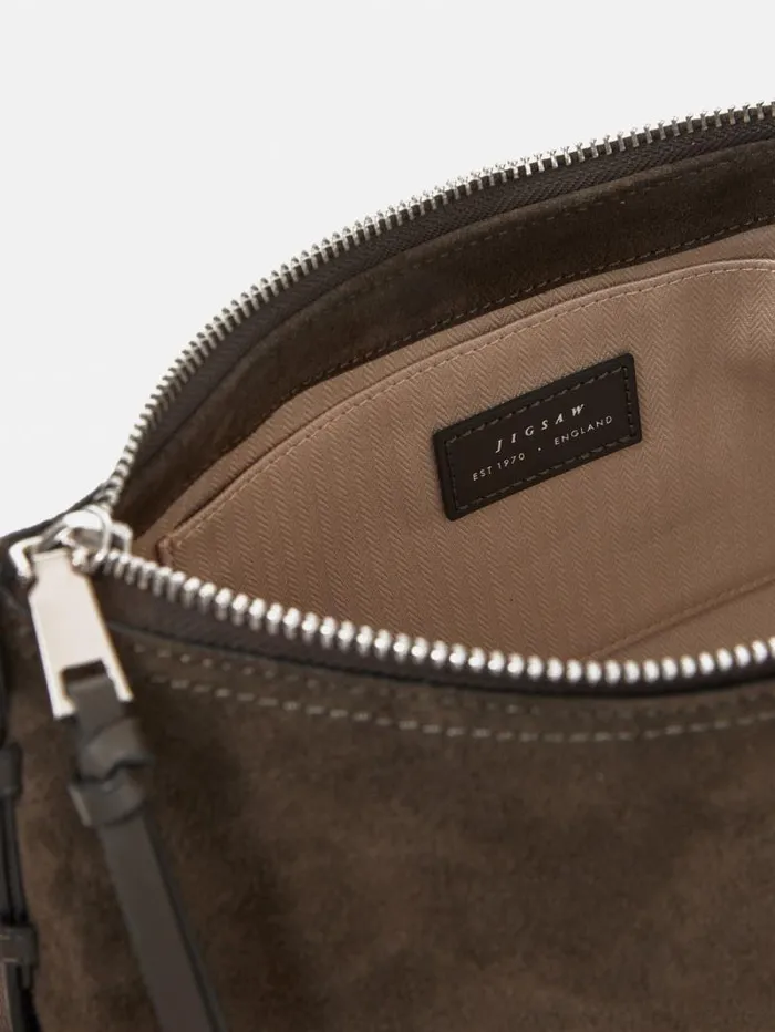 Trafalgar Suede Shoulder Bag Khaki Women Jigsaw Bags