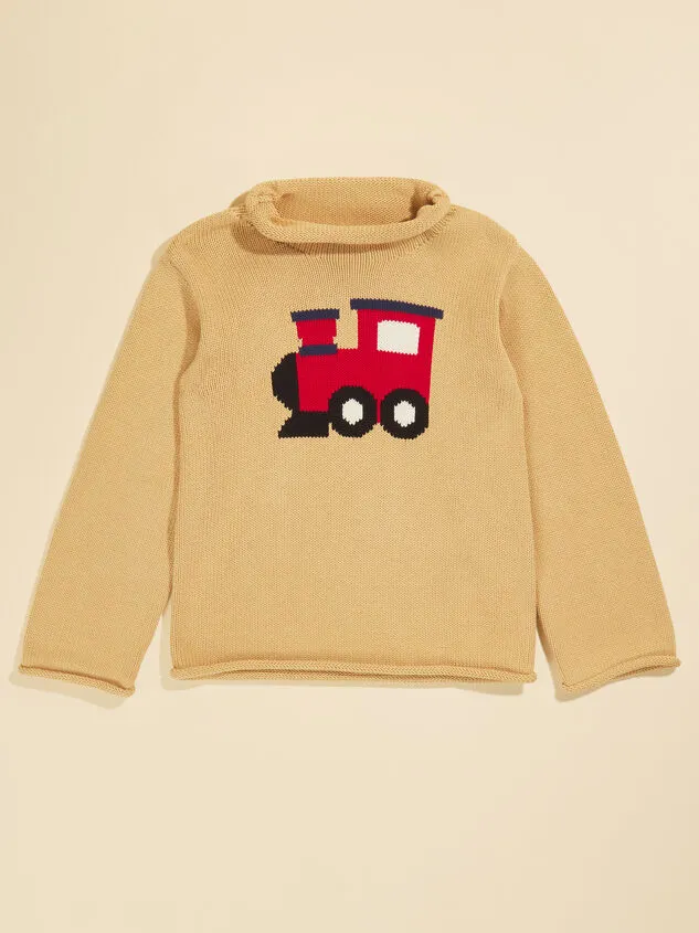 Train Rollneck Sweater By MudPie Brown Boy Altar039d State Tops