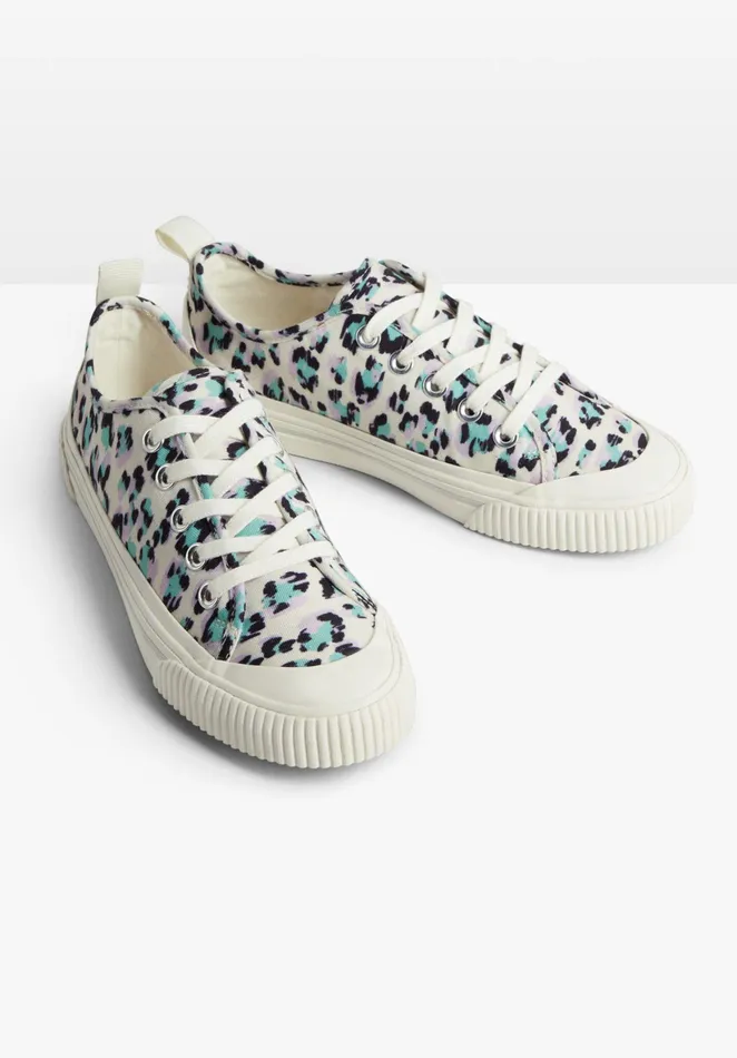 Trainers Women Hush Leyton Canvas Trainers Lilacgreen Leopard