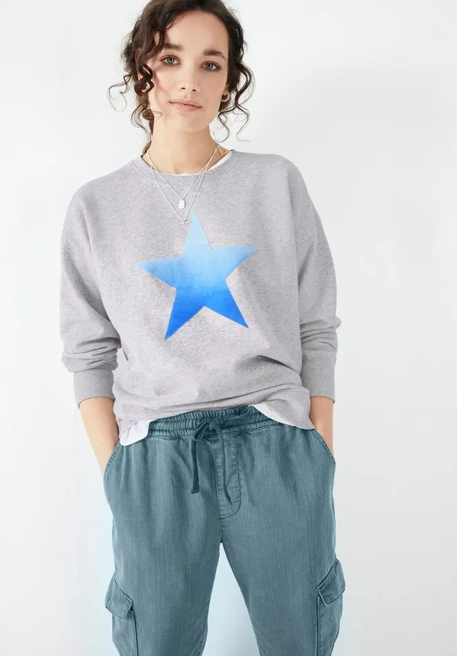 Trousers Women Hush Washed Cargo Trousers Steel Blue