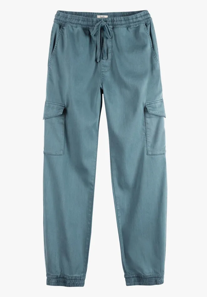 Trousers Women Hush Washed Cargo Trousers Steel Blue