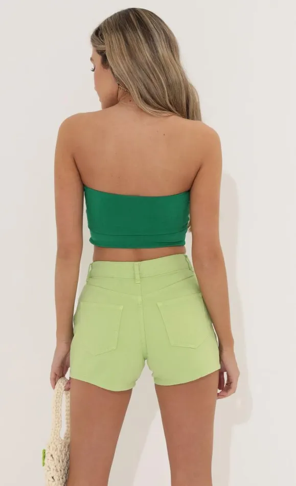 Tube Top Green Women LUCY IN THE SKY Tops Tube Top Green Women LUCY IN THE SKY Tops