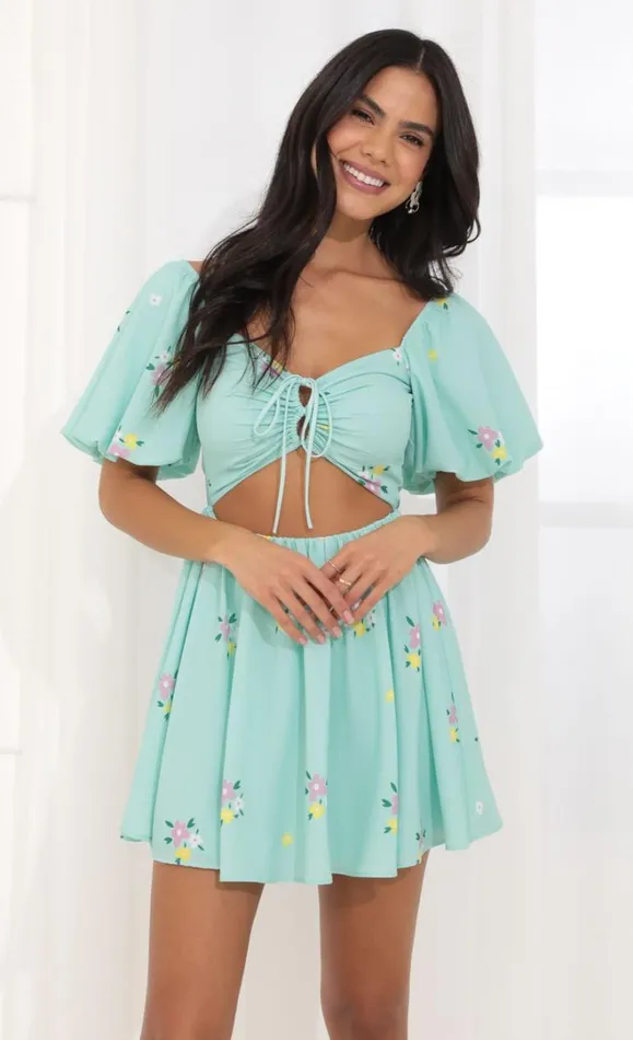 Tummy Cutout Dress Green Women LUCY IN THE SKY Mini Dresses Tummy Cutout Dress Green Women LUCY IN THE SKY Mini Dresses