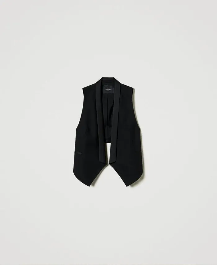 Twinset Blazers Wool Blend Serge Waistcoats Black 8211 Clothing