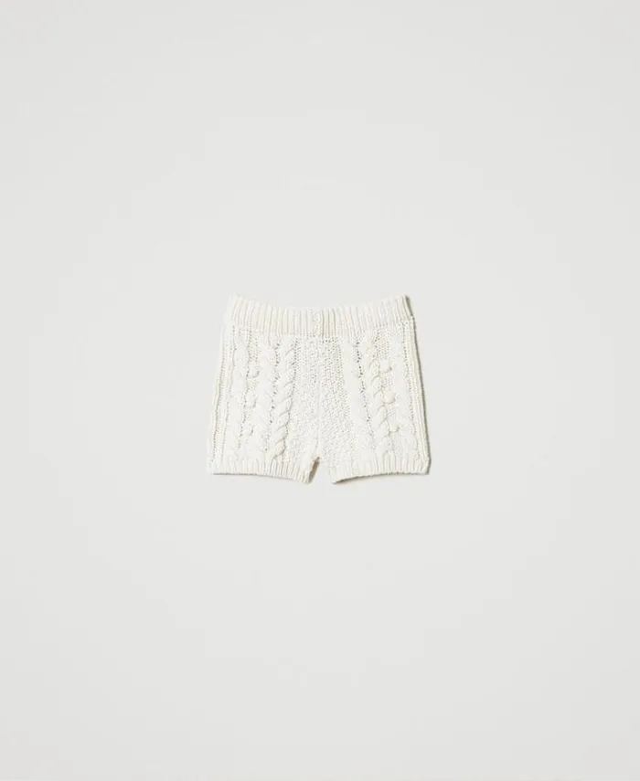 Twinset Flares Wool Knit Shorts White Snow 8211 Clothing