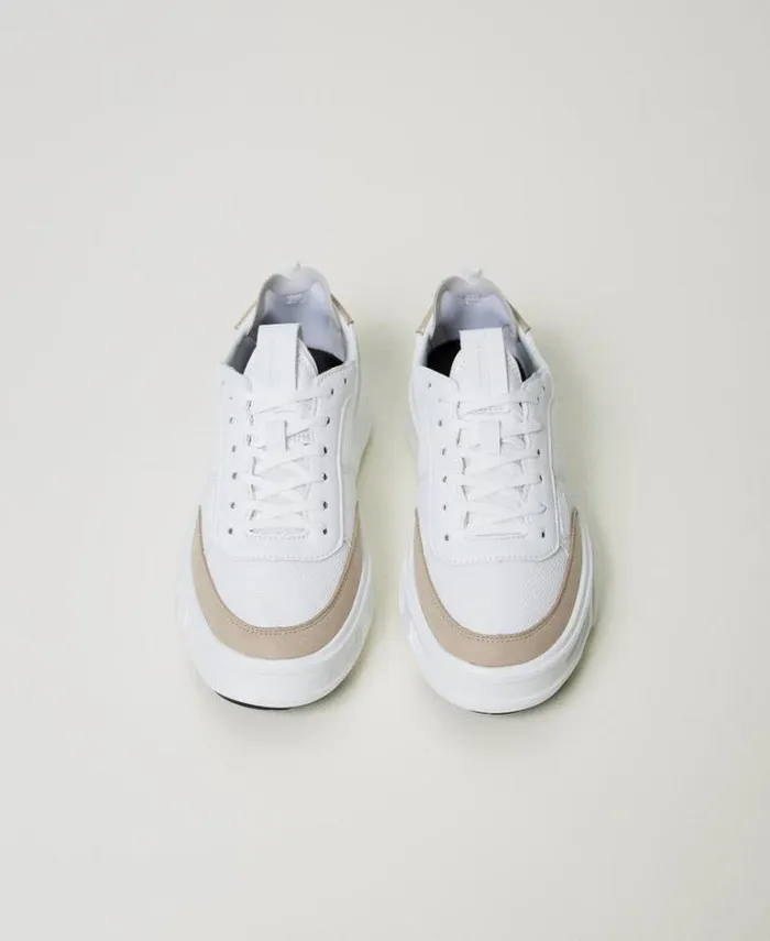 Twinset Flat Shoes Colour Block Fessura Trainers White 8211 Shoes