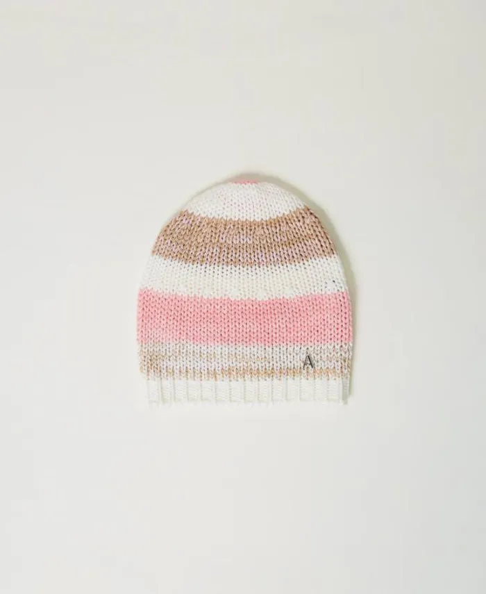 Twinset Hats Jacquard Knit Beanie Multicolour Crystal Pink Cinnamon Brown White 8211 Accessories Twinset Hats Jacquard Knit Beanie Multicolour Crystal Pink Cinnamon Brown White 8211 Accessories